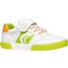 Geox J GISLI Boy D - Scarpe da Ginnastica Bambino, White/Green Fluo,
