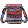 OPQRSTU Borsa a tracolla da donna in tela di piccole dimensioni Hippie Boho Crossbody, Rosso rosato, Small