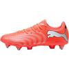 PUMA Future 9 Play MXSG - Scarpe da Calcio Unisex, Colore: Rosso, Bianco, Nero e Argento, Taglia 6 UK, Rosso Brillante Puma Bianco, Nero, Puma Argento, 39 EU, Rosso Brillante Puma Bianco Puma Nero
