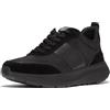 Fitflop Scarpe da Ginnastica da Donna F-Mode Flow Tessuto/Pelle Scamosciata/Pelle, Fällt Normal aus, Tutto Nero, 36 EU