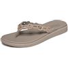 Skechers Meditation Luxe-Strass da Donna Taglio al Laser Sandalo Piatto, Tortora, 36
