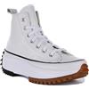 Converse A04293C Run Star Hike Platform FOUNDATIONAL Leather Uomo, White/Black/Gum EU 37.5