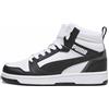 PUMA Rebound V6 Mid Jr, Scarpe da ginnastica Unisex - Bambini e ragazzi, Puma White Puma Black Shadow Gray, 38.5 EU
