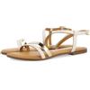 GIOSEPPO Sandali da donna in pelle con strisce bianche e metallizzate BARGEME, bianco, 37 EU