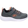 Skechers Sneaker Bounder Techrox Bambino, Grigio Sintetico Grigio Tessile Nero Orang, 4 UK Child