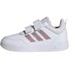 adidas Unisex - Bambini e Ragazzi Tensaur Sport 3.0 Hook And Loop Kids Shoes, Ftwr White/Clear Pink/Grey Two, 31 1/2 EU