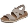 Skechers Arch Fit Oasis B Perf Sandali Bassi da Donna, Colore Tortora, Taglia 40