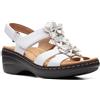 Clarks Sandalo Merliah Sheryl con Tacco da Donna, Bianco Sintetico/Pelle Combi, 37 EU