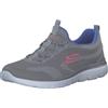 Skechers Donna Summits New Nature Scarpe da Ginnastica, Grey Knit/Neon Pink & Purple Trim, 36.5 EU