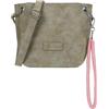 Fritzi aus Preussen Fritzi03N Vintage Crossbody Borsa a Tracolla Donna Ecopelle Vegan con Ciondolo Rimovibile per Festival e Città 22,5 x 20,5 x 8,5 cm - Nero - Rosa - Marrone - Verde - Grigio - Pink - Blu