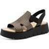 MARCO TOZZI sandalo da donna plantare Feel Me morbido fodera interna morbida plateau, nero (BLACK COMB), 39 EU