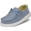 HEYDUDE Hey Dude Wendy Youth Moc Toe Shoes, Denim Scintillante, 34 EU