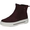 CAPRICE Stivaletti da donna in pelle con plateau, Rosso (Bordeaux Suede), 40,5 EU