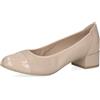 CAPRICE Comfort Donna Décolleté Tacco Basso Eleganti, Beige (Beige Nappa), 36 EU