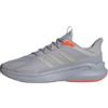 Adidas AlphaEdge + Shoes, Scarpe da Corsa Uomo, Halo Silver Grey Two Solar Red, 44 2/3 EU