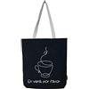 hello-bags. Borsa tote bag. Esterno: 100% cotone. Con cerniera, fodera e tasca interna. Include busta regalo kraft. Modello ENVENA. Colore: Nero. Misure: 37 * 38 cm