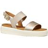 Geox D CAMALEI A, Sandalo Piatto Donna, Lt Gold/Beige, 40 EU