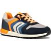 Geox J ALBEN Boy B - Scarpe da Ginnastica Bambino, Lt Grey/Navy,
