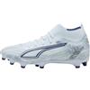 PUMA Scarpe da Calcio Ultra 6 Match+ FG/AG Wn, Gioiello Icy Blu, Bianco-Blu, Taglia 39, Icy Blue PUMA Bianco Blu Gioiello, 40 EU