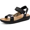 MARCO TOZZI Donna Sandalo morbido Feel Me plantare Vegano fodera morbida Confortevole, nero (BLACK COMB), 37 EU