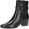 CAPRICE Stivaletti da donna in pelle con tacco a blocco, Nero (Black Nappa), 37 EU