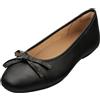 Fitflop Delicato Ballerine da Donna in Pelle con Fiocco Glitterato, Nero, 40, Nero, 7 UK Narrow