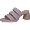 CAPRICE Mules da donna in pelle con tacco, Lilla (Lavender Suede), 38 EU