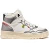 Geox J LESTRELLA Girl Sneaker, Dk Silver/White, 34 EU, Bianco Argento, 34 EU