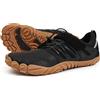 Joomra Scarpe da Trail Running minimaliste da Donna a Piedi Nudi | Punta Larga | Zero Drop, Nero/Gomma, 7.5-8