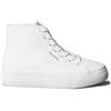 Calvin Klein Donna Sneakers Vulcanizzate High Top in Pelle, Bianco (Triple Bright White), 35