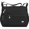 MINTEGRA Borsa a tracolla da donna, spaziosa, con tasche multiple, alla moda, con tracolla, Nero-L, Large