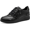 Jana sneaker da donna in pelle basse con cerniera con zeppa, Nero (Black), 39 EU
