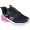 Skechers Bambine e ragazze Microspec Max Color Trifecta Slip-In ALLENATRICE, Black Synthetic/Multi Trim, 27.5 EU