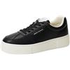Armani Exchange Donna Kurt, Low Cut, Platform Sole Sneaker, Nero, 35 EU