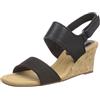 Clarks Sandali da donna Kyarra Faye con zeppa, verde oliva, Cuoio nero, 39 EU
