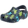 Crocs Unisex Bambino Classic Monster Print Clog T Sabot, Navy, 19/20 EU