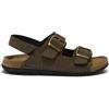Dr. Scholl's Scholl Aberdeen, Sandali uomo a due strappi con fibbia regolabile e cinturino posteriore regolabile, Soletta con tecnologia Memory Cushion - Khaki - 43 EU