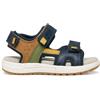 Geox J ALBEN Boy A Sandal, Navy/Ochre, 24 EU