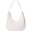 Calvin Klein Donna Borsa a Spalla Bold Crescent con Zip, Bianco (White Alyssum), Taglia Unica