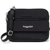 Baggallini Modern Everywhere Mini Crossbody for Women-7x0.8x5.5 Cross Body Small Purse Travel Bag-Quick-Access Pocket, Donna, Nero, Einheitsgröße