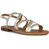 Geox Sandalo da donna D Sozy S Y Flat Sandal, LT Gold, 35 EU, Lt Gold., 35 EU