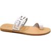 EMMANUELA handcrafted for you Emmanuela Antico Greco Leather Pelle Flat Toe Ring Sandali, Sandali cinturini di qualità, scarpe estive per le donne, sandali di scorrimento con dita aperte, bianco, 41 EU