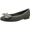 MARCO TOZZI Ballerine Donna Basse con Fiocco, Verde (Khaki Comb), 40 EU
