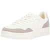 Armani Exchange Seattle, Scarpe da Ginnastica da Donna in Pelle Scamosciata, con Logo Ricamato, Bianco Sporco Taupe Rose, 36 EU