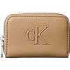 Calvin Klein Donna Portafoglio Bold Ck Medium Zip Around con Logo, Marrone (Tannin), Taglia Unica