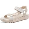 MARCO TOZZI Donna Sandalo morbido Feel Me plantare Vegano fodera morbida Confortevole, beige (LT.TAN COMB), 36 EU