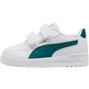 PUMA Shuffle Downtown Lo V PS Sneaker, White-Emerald Ice Gold, 11 UK Bambino, Puma Smeraldo Bianco Ice PUMA Gold, 29 EU