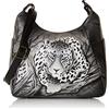 Anna by Anuschka, Dipinto a mano in pelle, misura grande, con tasca multipla, Borsa a tracolla Donna