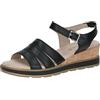 CAPRICE Sandali con zeppa da donna in pelle estivi, Nero (Black Nappa), 40 EU