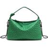Sweetovo Borsa hobo da donna in pelle vegana, piccola borsa a tracolla con manico superiore, borsa a tracolla con catena in metallo, Verde.